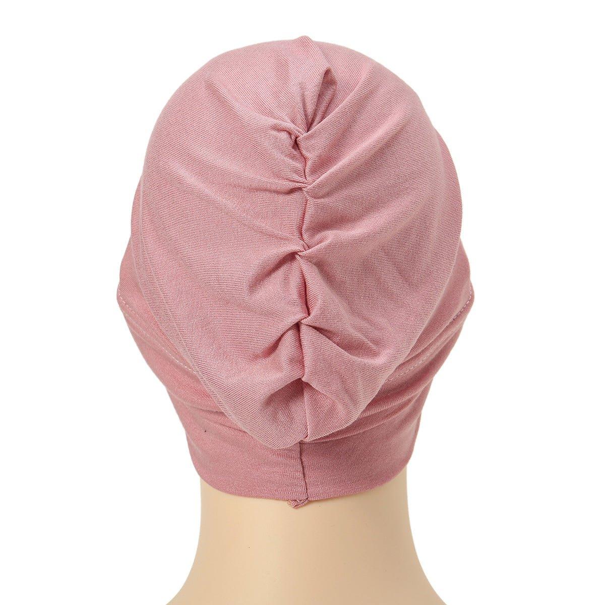 Mariam's Collection Mariam's Collection MH053  Soft Stylish Versatile Bottom Hat — Mariam's Collection branding close-up