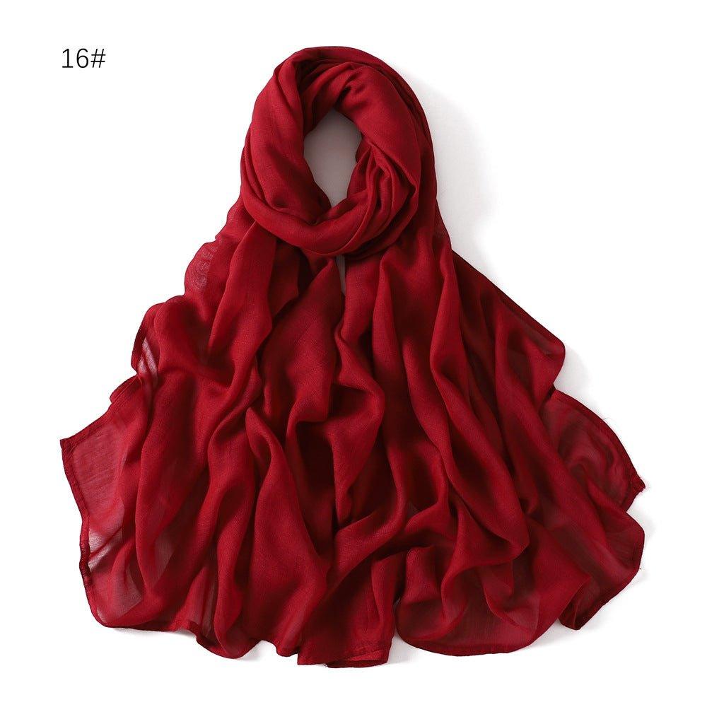 Mariam's Collection MH054 Rayon Solid Color Wide Brim Hijab — back view