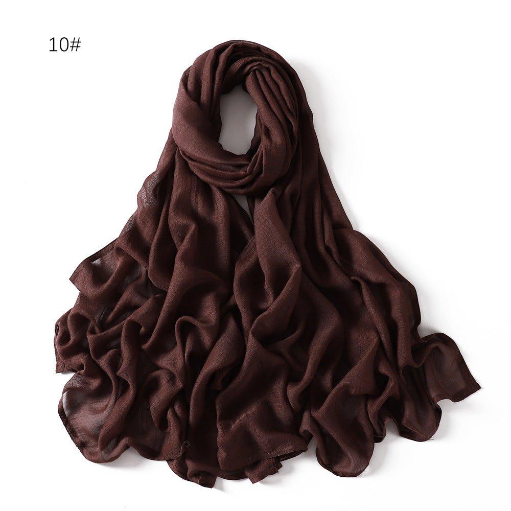 Mariam's Collection MH054 Rayon Solid Color Wide Brim Hijab — product on model