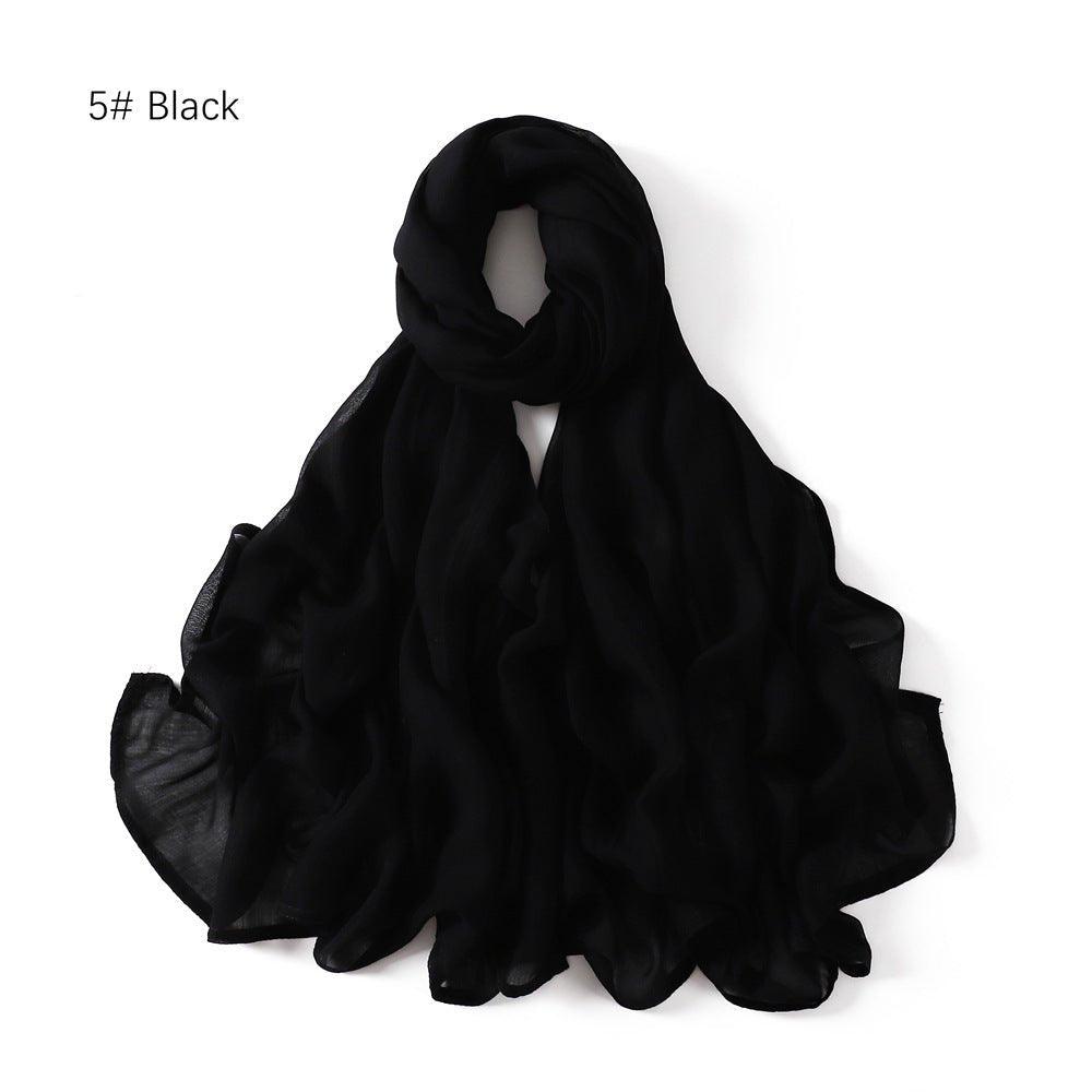 Mariam's Collection Mariam's Collection MH054 Rayon Solid Color Wide Brim Hijab — detail shot 9
