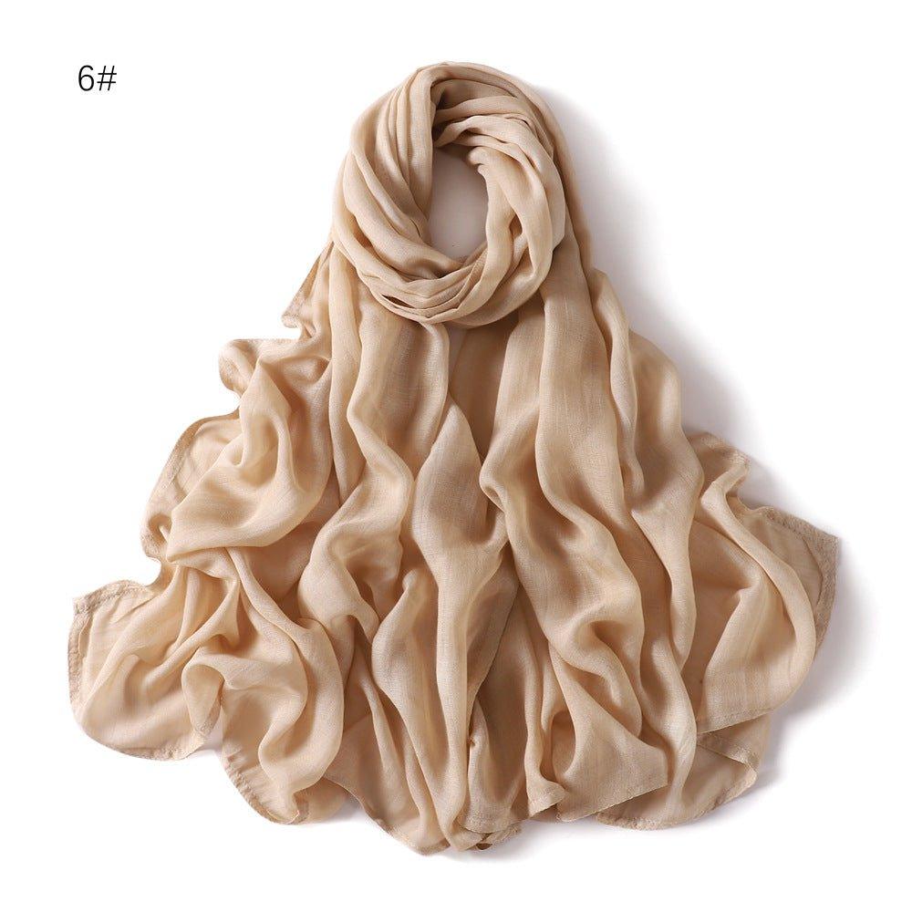 Mariam's Collection Mariam's Collection MH054 Rayon Solid Color Wide Brim Hijab — detail shot 10