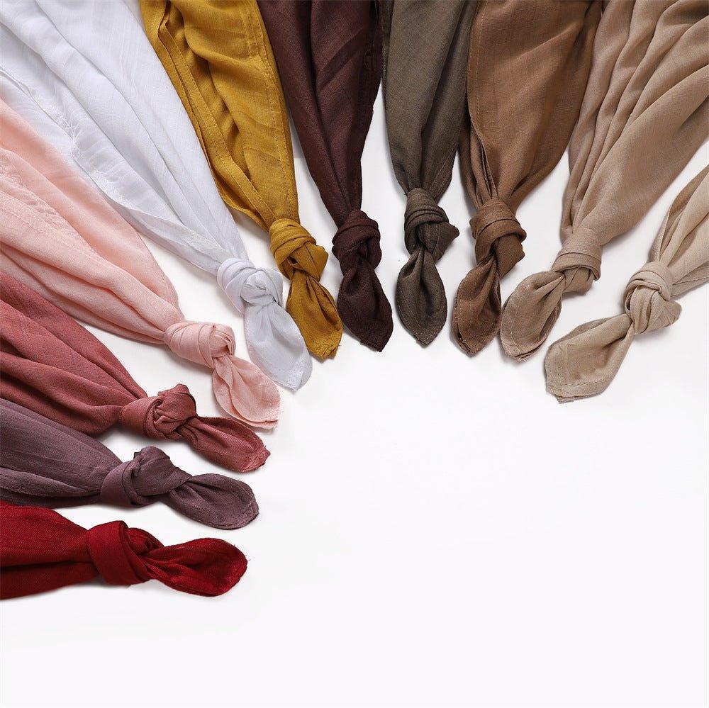 Mariam's Collection MH054 Rayon Solid Color Wide Brim Hijab — alternative angle
