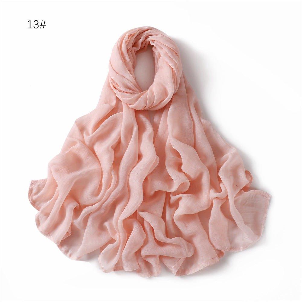 Mariam's Collection MH054 Rayon Solid Color Wide Brim Hijab — detail close-up