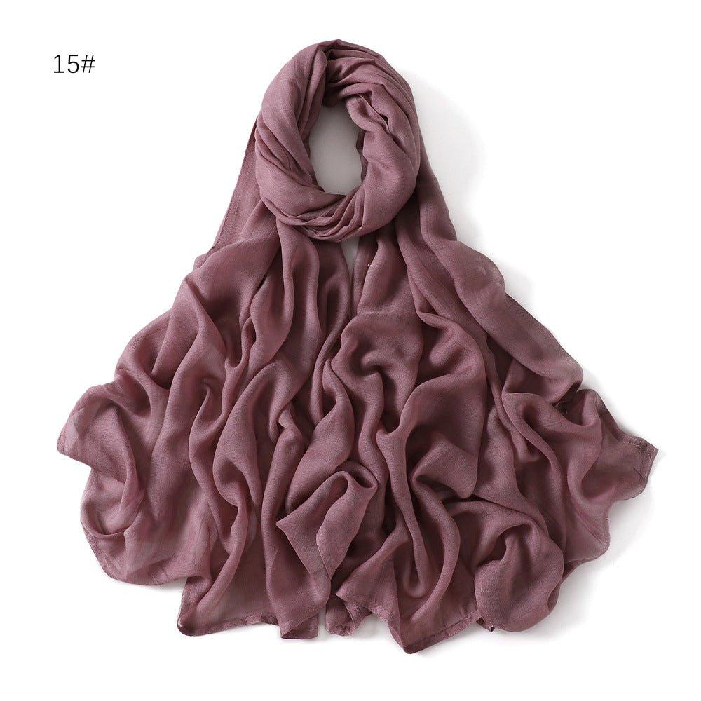 Mariam's Collection MH054 Rayon Solid Color Wide Brim Hijab — side view