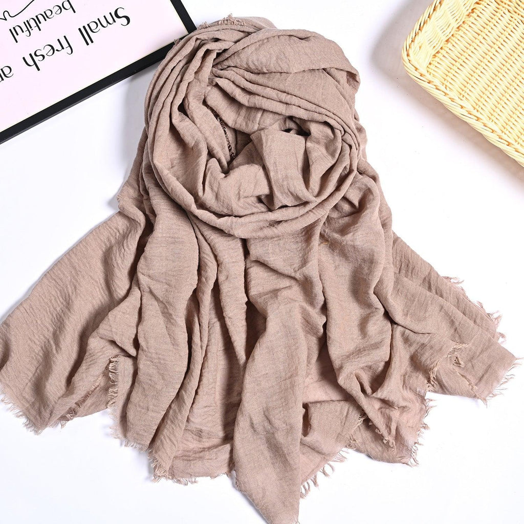 Mariam's Collection Mariam's Collection MH055 Encrypted Bubble Wrinkle Solid Color Hijab — detail shot 10