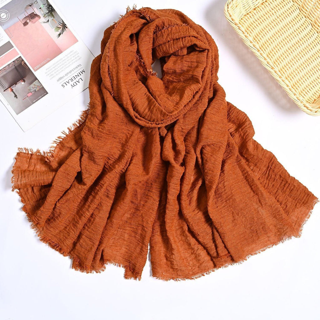 Mariam's Collection MH055 Encrypted Bubble Wrinkle Solid Color Hijab — fabric or material detail