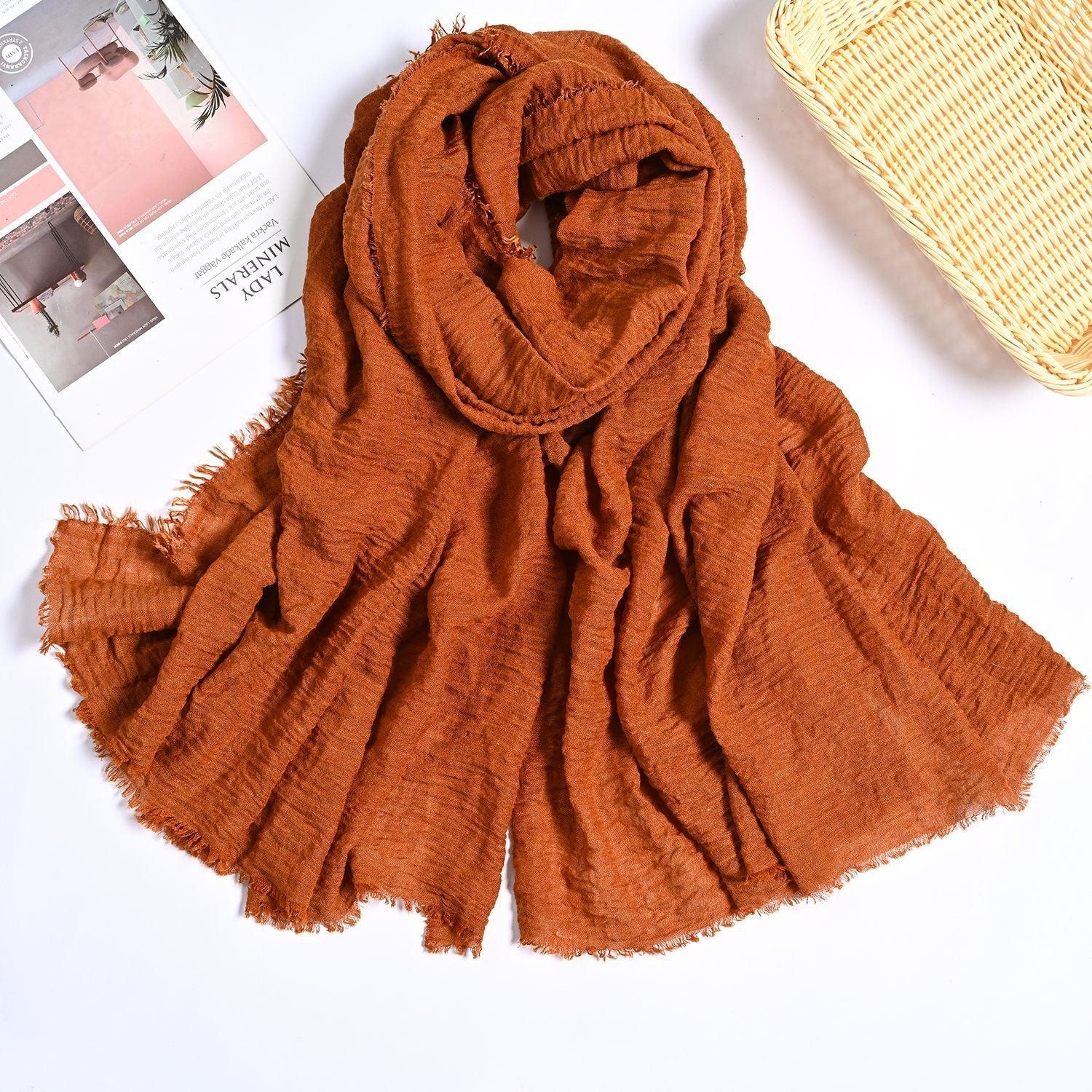 Mariam's Collection MH055 Encrypted Bubble Wrinkle Solid Color Hijab — fabric or material detail