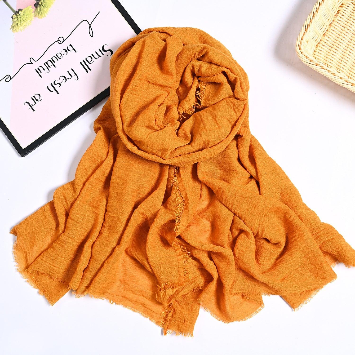 Mariam's Collection MH055 Encrypted Bubble Wrinkle Solid Color Hijab — product on model