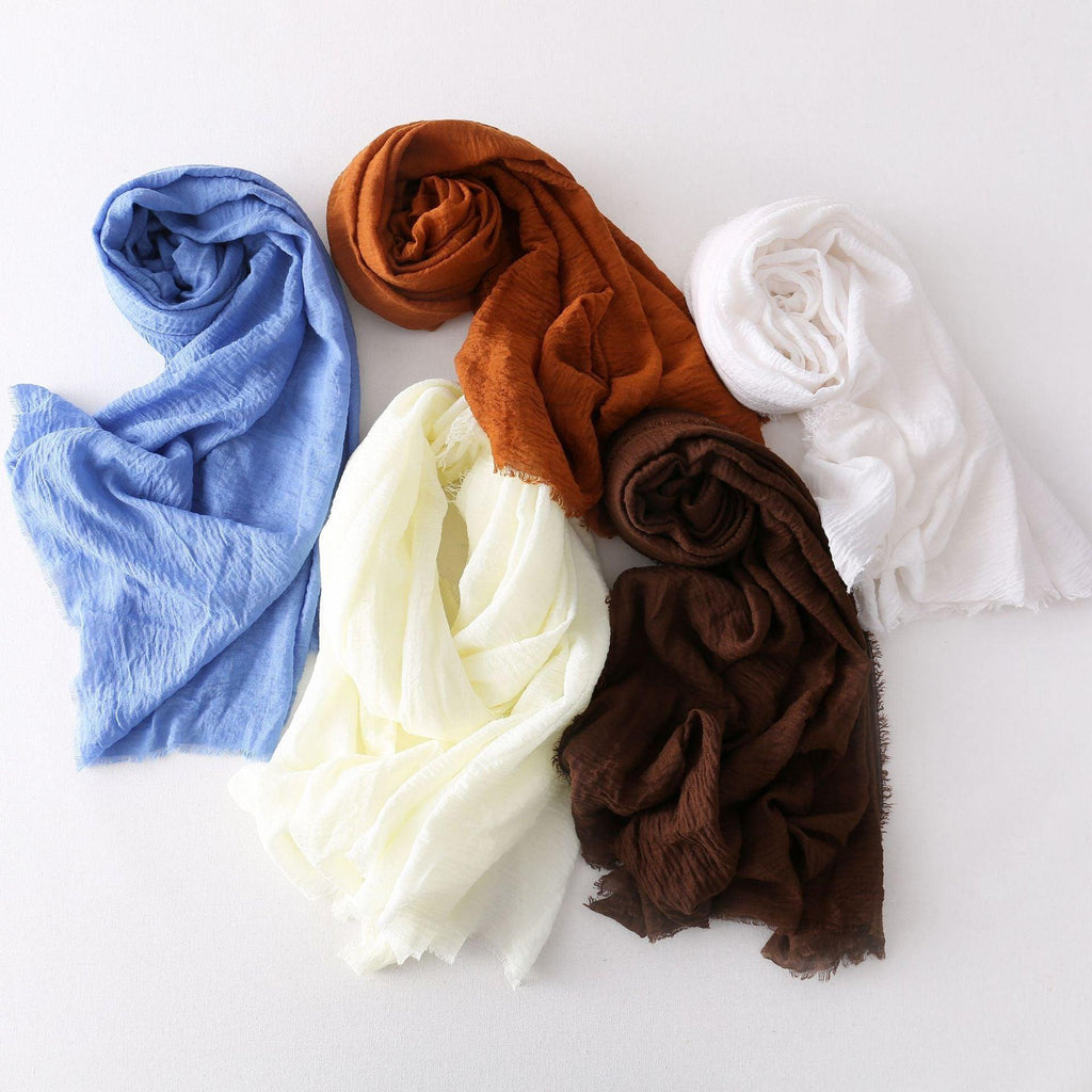 Mariam's Collection Mariam's Collection MH055 Encrypted Bubble Wrinkle Solid Color Hijab — main product shot