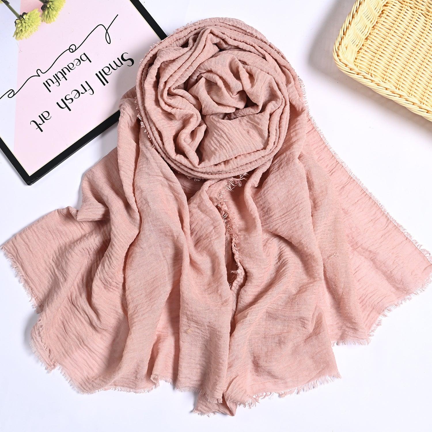 Mariam's Collection MH055 Encrypted Bubble Wrinkle Solid Color Hijab — feature highlight