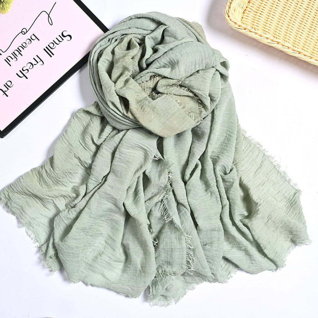 Mariam's Collection Mariam's Collection MH055 Encrypted Bubble Wrinkle Solid Color Hijab — detail shot 6
