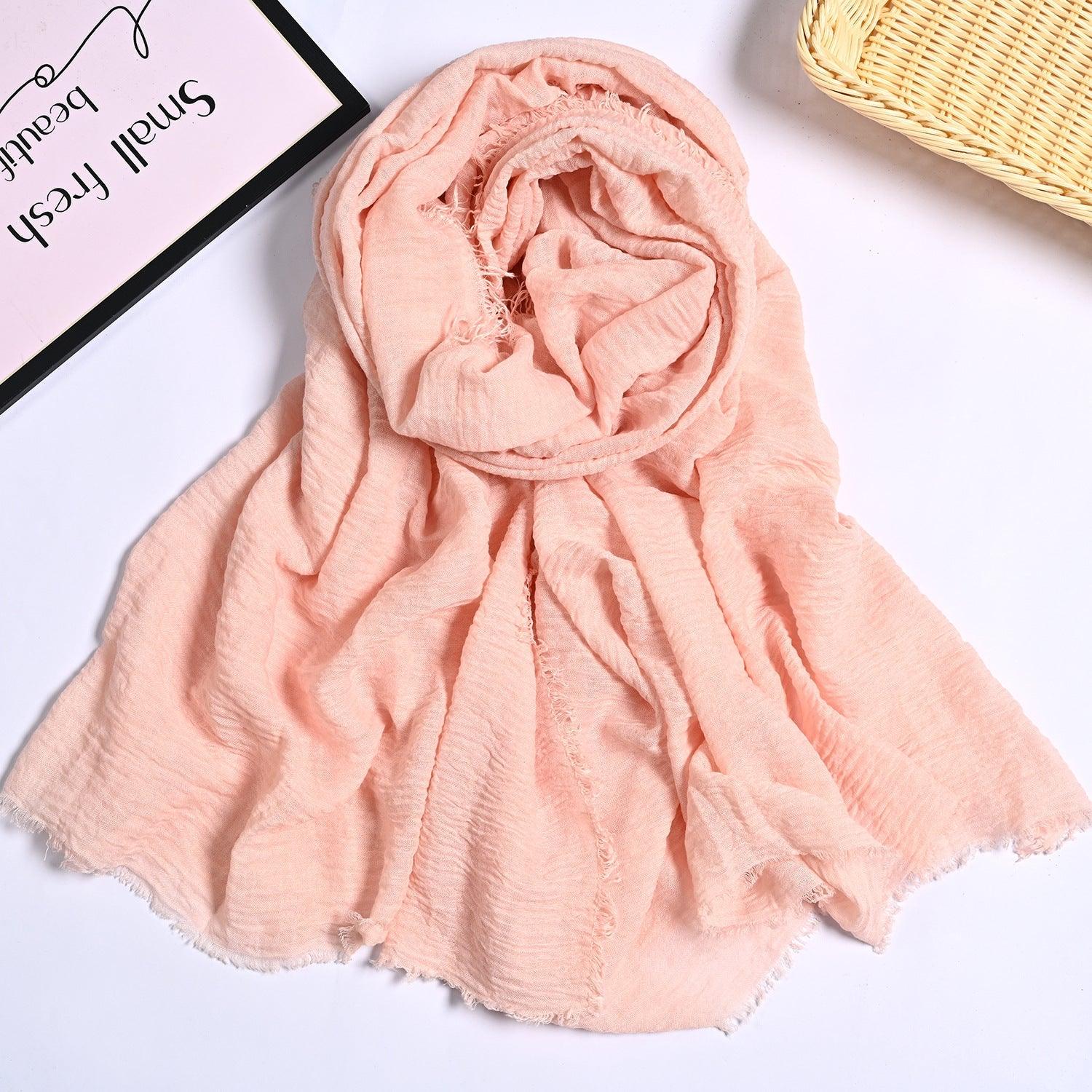 Mariam's Collection Mariam's Collection MH055 Encrypted Bubble Wrinkle Solid Color Hijab — detail shot 7