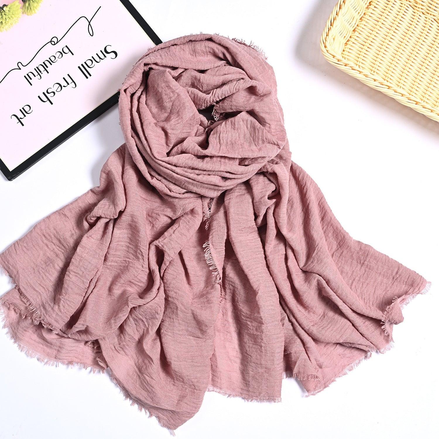 Mariam's Collection MH055 Encrypted Bubble Wrinkle Solid Color Hijab — main product shot
