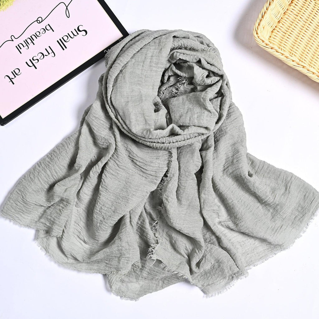 Mariam's Collection MH055 Encrypted Bubble Wrinkle Solid Color Hijab — comparison shot