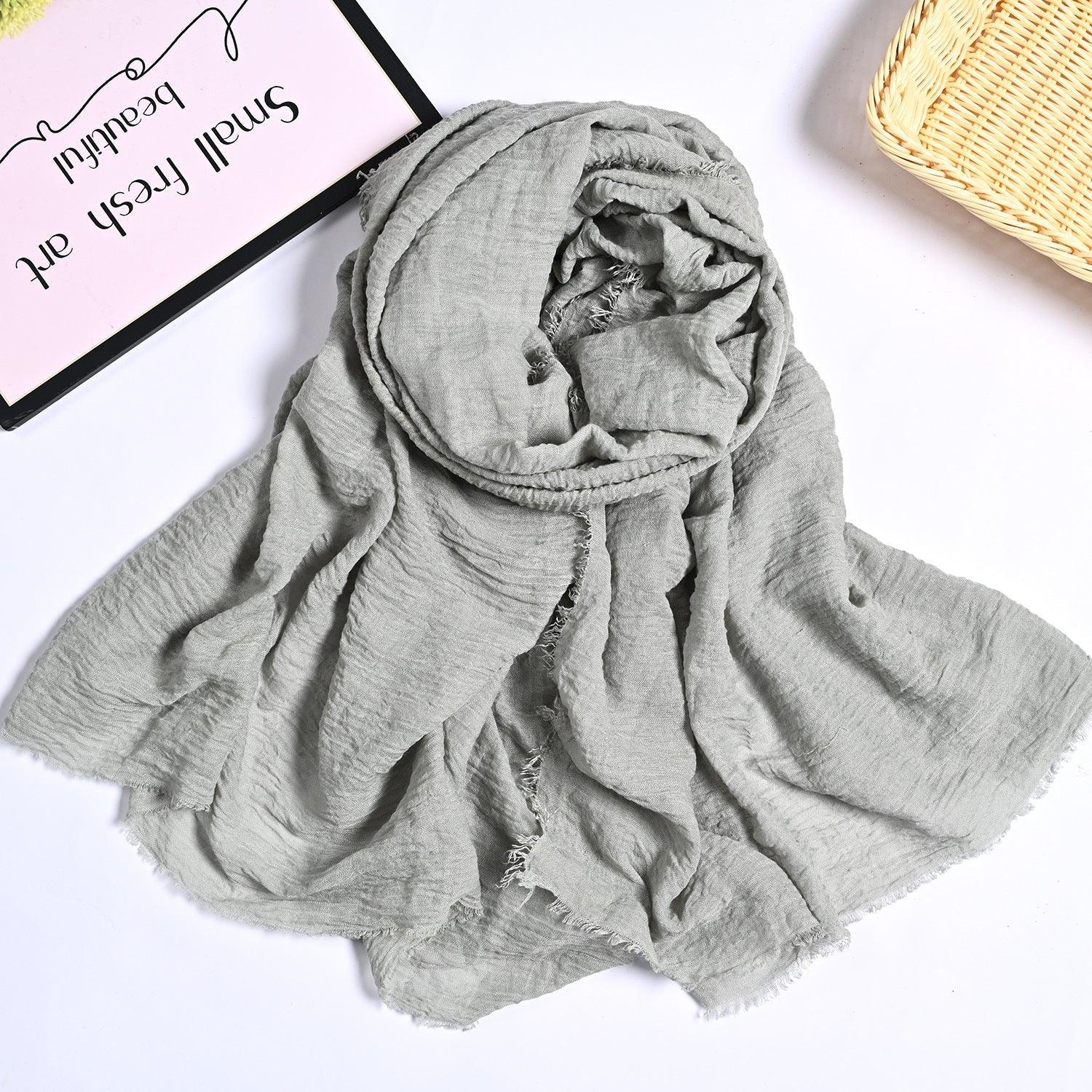 Mariam's Collection MH055 Encrypted Bubble Wrinkle Solid Color Hijab — comparison shot