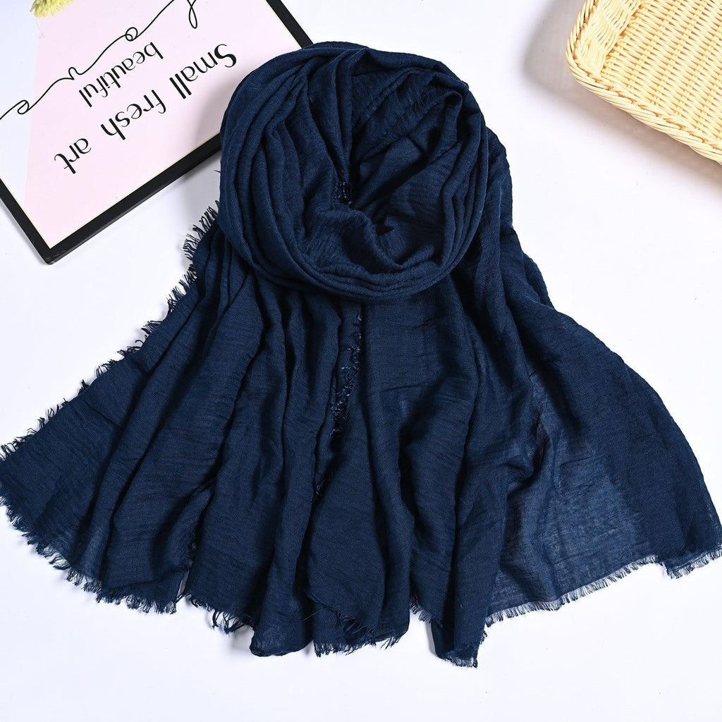 Mariam's Collection MH055 Encrypted Bubble Wrinkle Solid Color Hijab — in-use photo