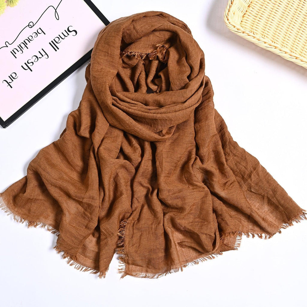 Mariam's Collection MH055 Encrypted Bubble Wrinkle Solid Color Hijab — color detail