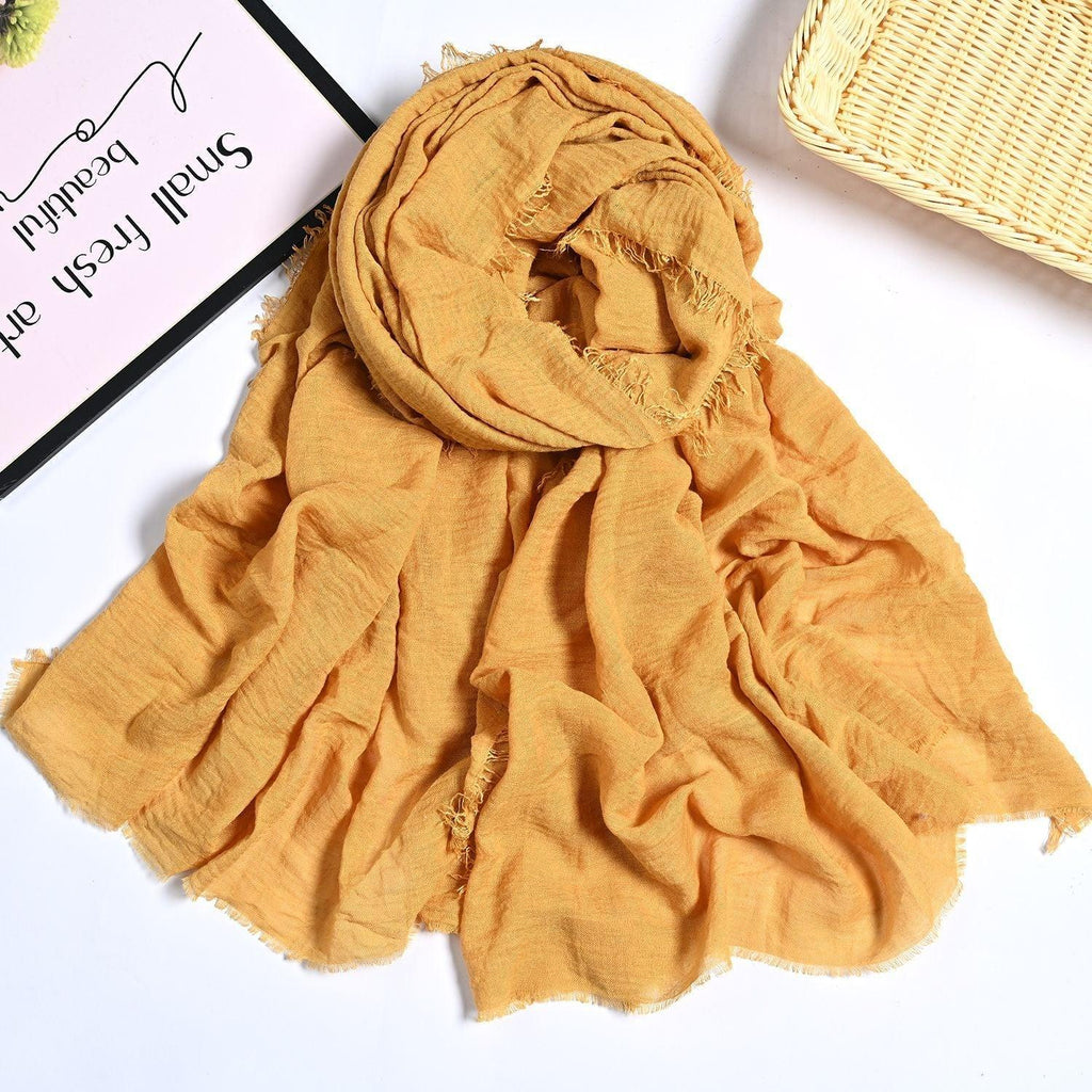Mariam's Collection MH055 Encrypted Bubble Wrinkle Solid Color Hijab — detail close-up