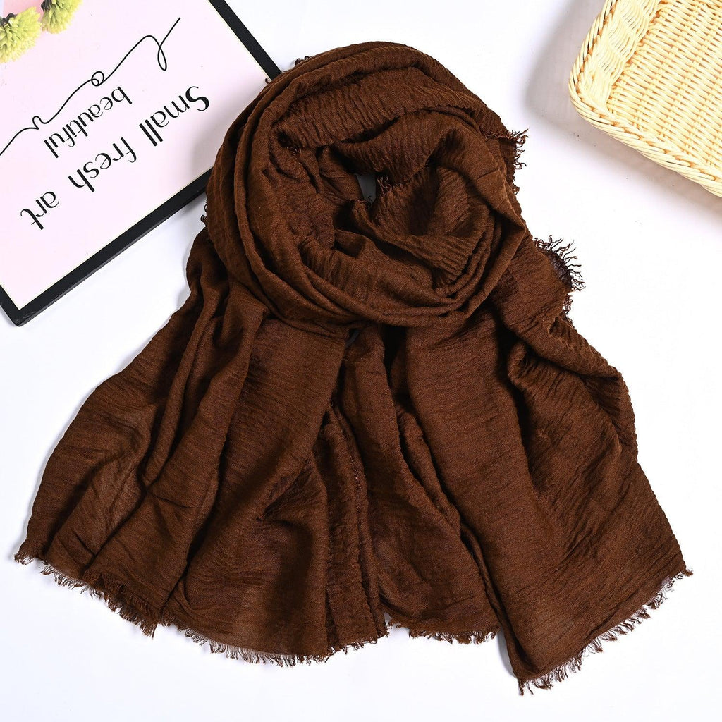 Mariam's Collection MH055 Encrypted Bubble Wrinkle Solid Color Hijab — size reference