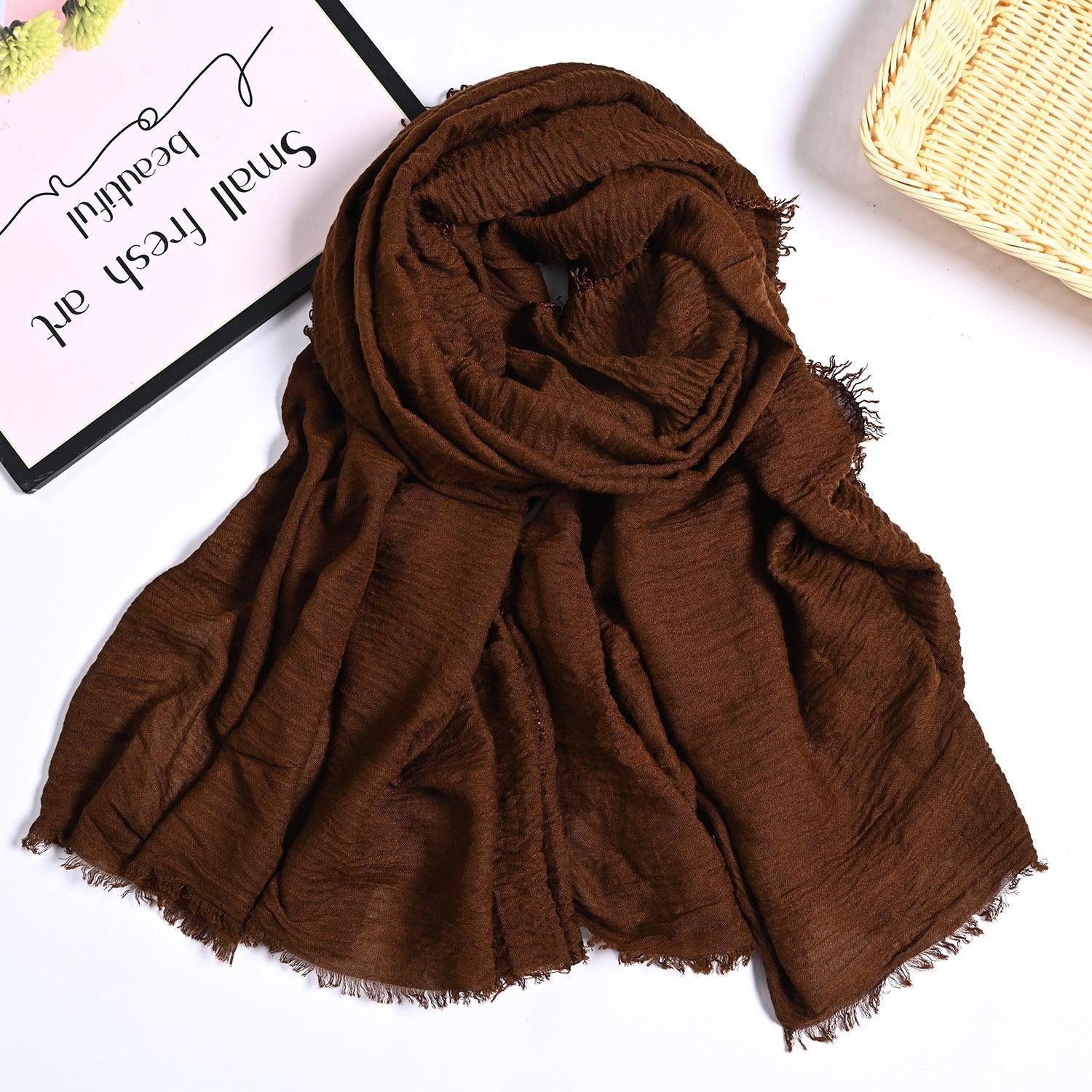 Mariam's Collection MH055 Encrypted Bubble Wrinkle Solid Color Hijab — size reference