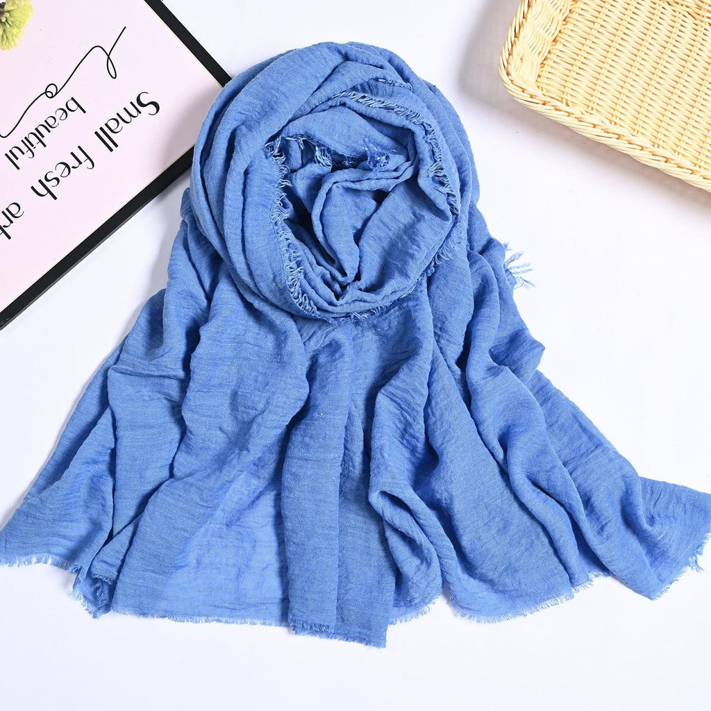 Mariam's Collection MH055 Encrypted Bubble Wrinkle Solid Color Hijab — feature highlight