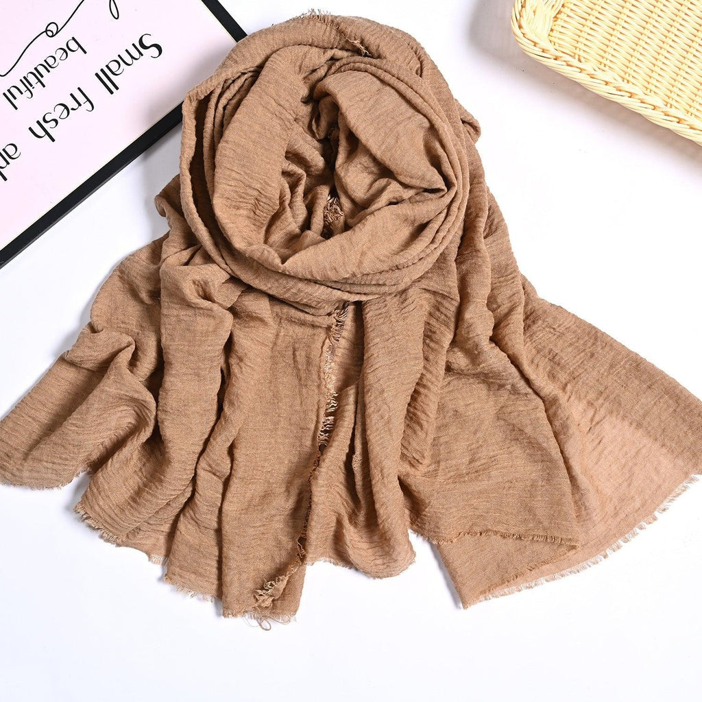 Mariam's Collection MH055 Encrypted Bubble Wrinkle Solid Color Hijab — comparison shot
