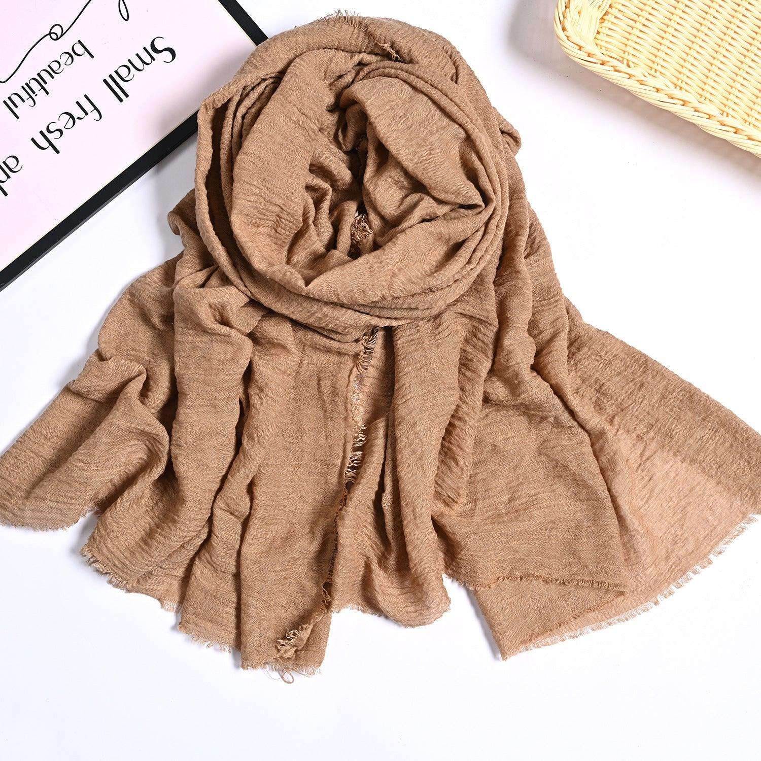 Mariam's Collection MH055 Encrypted Bubble Wrinkle Solid Color Hijab — comparison shot