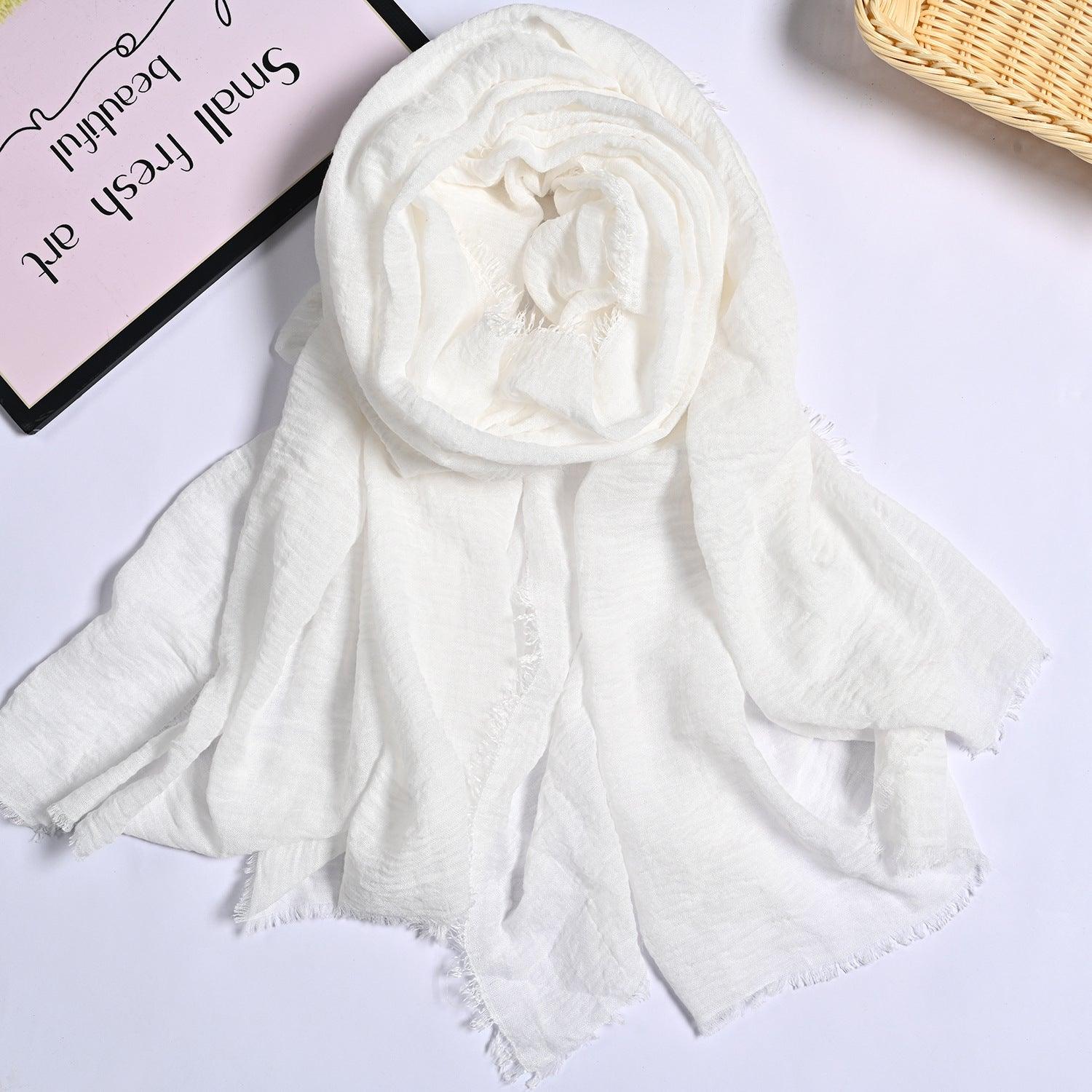 Mariam's Collection Mariam's Collection MH055 Encrypted Bubble Wrinkle Solid Color Hijab — detail shot 8