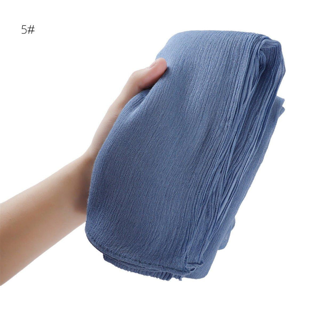 Mariam's Collection Mariam's Collection MH056 Simple Pleated Rayon Hijab — lifestyle worn / used context