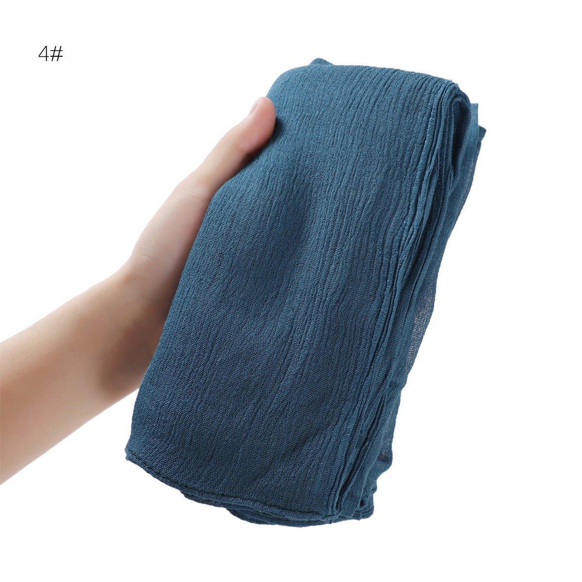 Mariam's Collection Mariam's Collection MH056 Simple Pleated Rayon Hijab — Mariam's Collection branding close-up