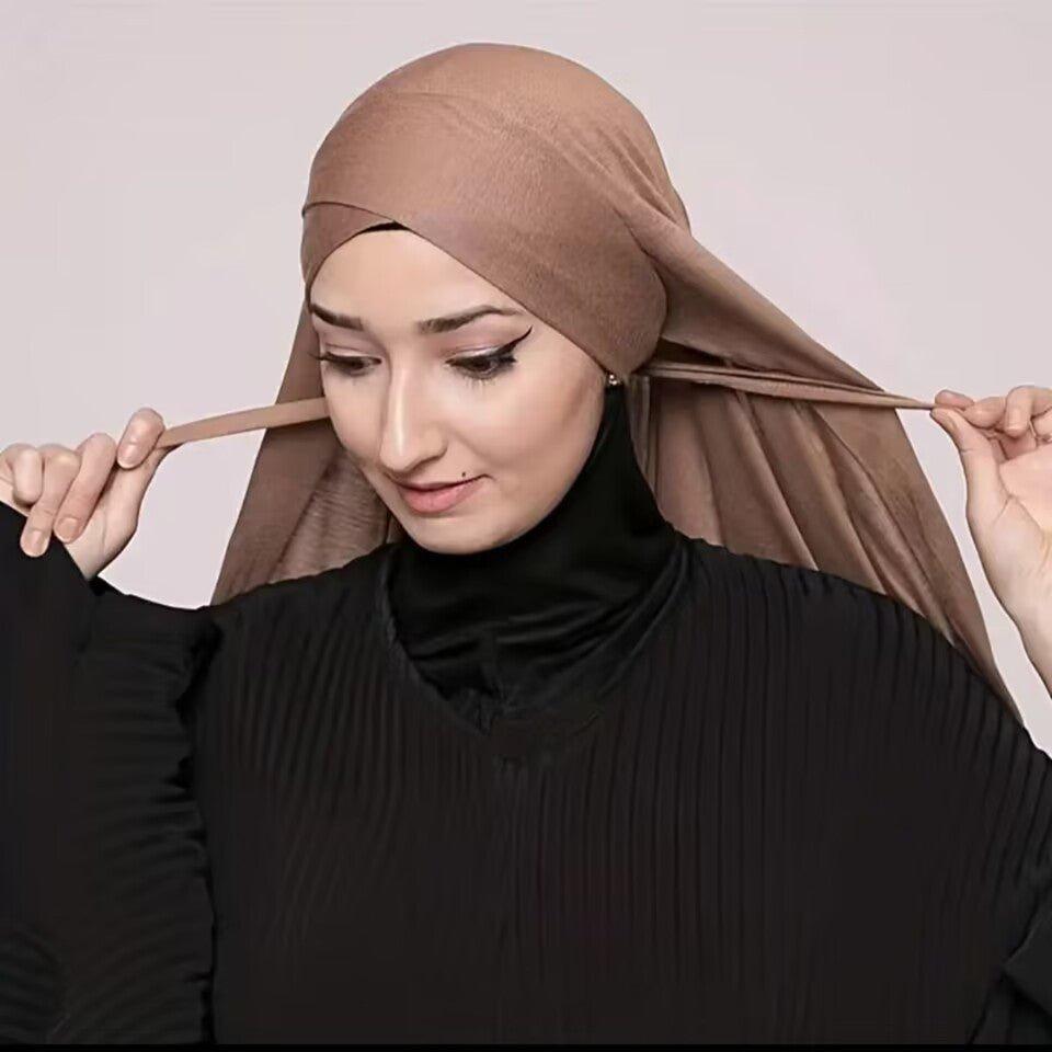 Mariam's Collection Mariam's Collection MH059 Solid Color Single Layer Cross Stretch Hijab — main product shot