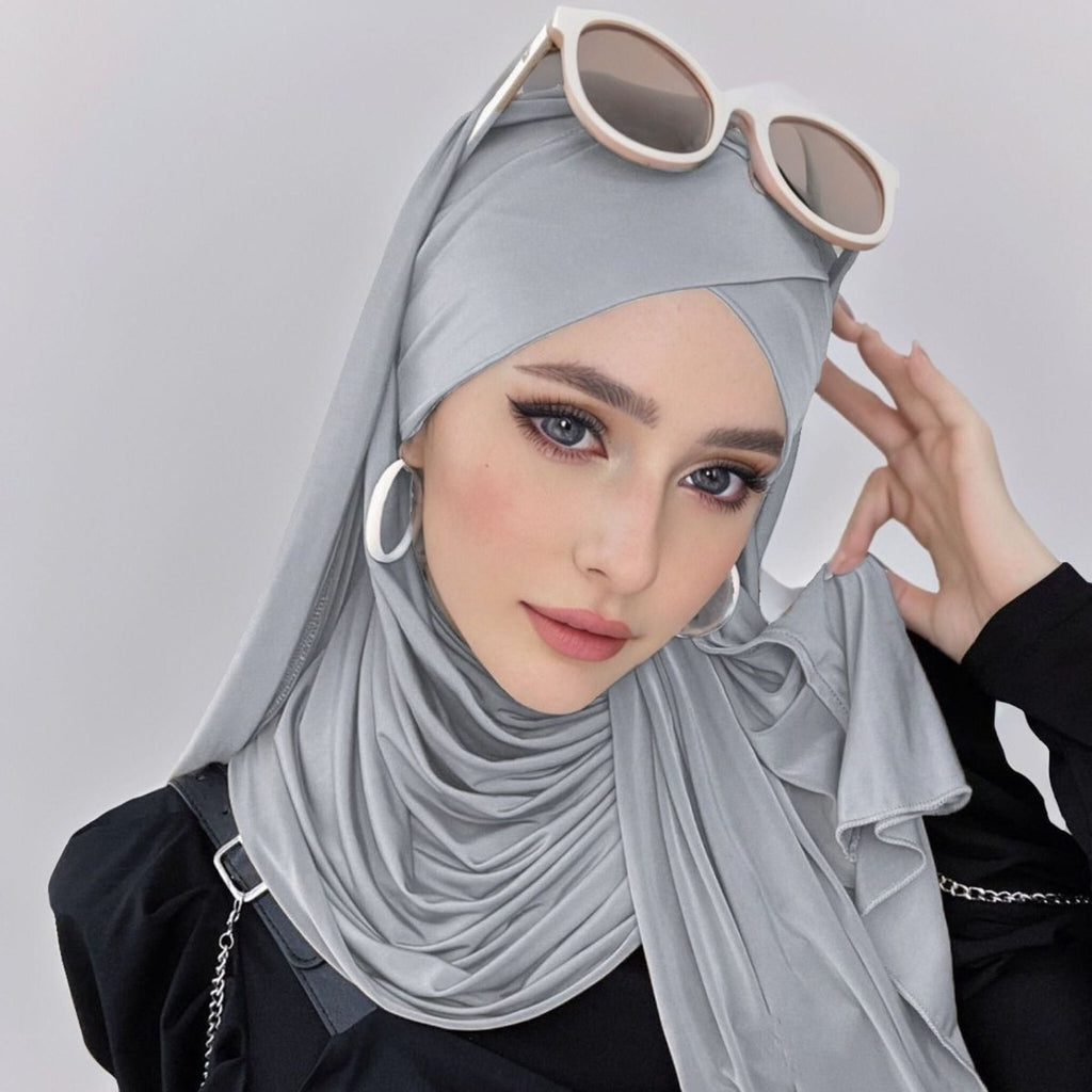Mariam's Collection Mariam's Collection MH059 Solid Color Single Layer Cross Stretch Hijab — comparison shot
