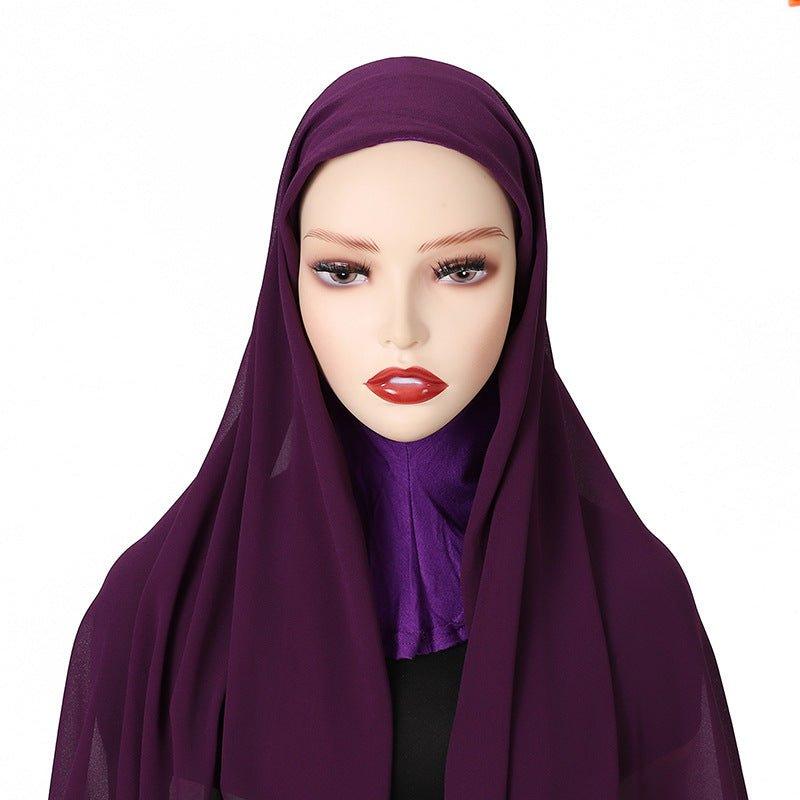 Mariam's Collection Mariam's Collection MH061 Pearl Chiffon One-Piece Bottom Hat Hijab — product category context