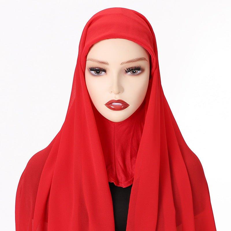 Mariam's Collection Mariam's Collection MH061 Pearl Chiffon One-Piece Bottom Hat Hijab — detail shot 9