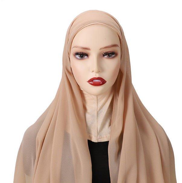 Mariam's Collection Mariam's Collection MH061 Pearl Chiffon One-Piece Bottom Hat Hijab — detail shot 10