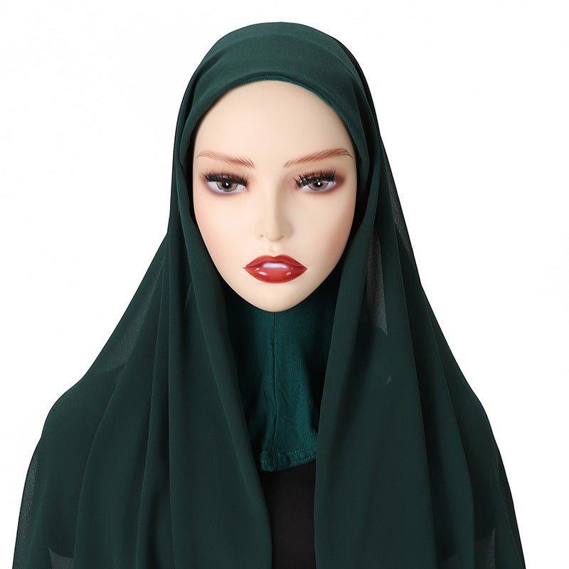 Mariam's Collection Mariam's Collection MH061 Pearl Chiffon One-Piece Bottom Hat Hijab — detail shot 8