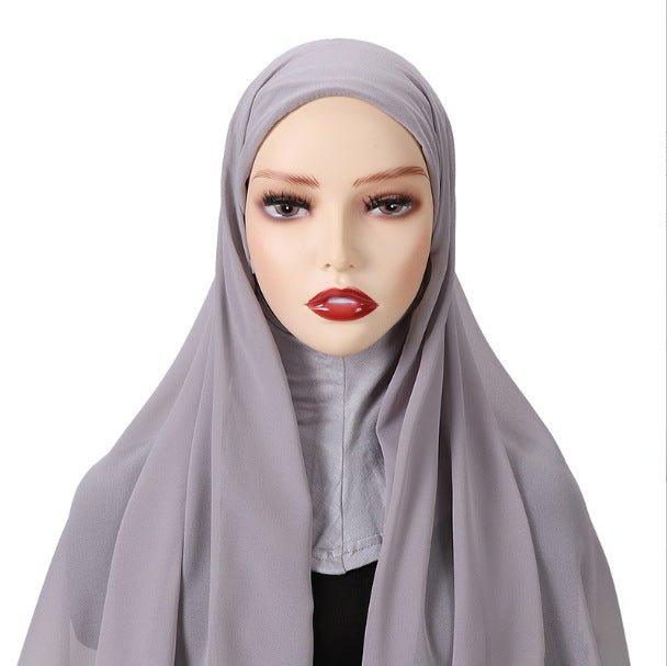 Mariam's Collection Mariam's Collection MH061 Pearl Chiffon One-Piece Bottom Hat Hijab — detail shot 7