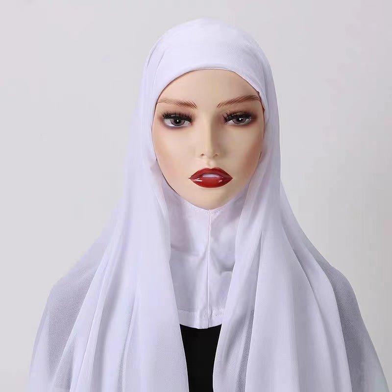 Mariam's Collection Mariam's Collection MH061 Pearl Chiffon One-Piece Bottom Hat Hijab — detail shot 6