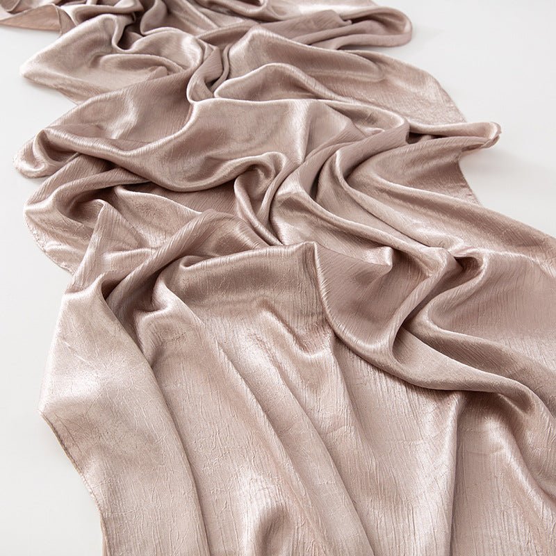 Mariam's Collection Mariam's Collection MH065 Bark Wrinkled Glossy Satin Imitation Silk — product on model
