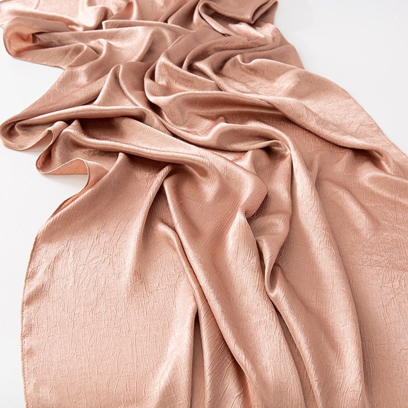 Mariam's Collection Mariam's Collection MH065 Bark Wrinkled Glossy Satin Imitation Silk — fabric or material detail
