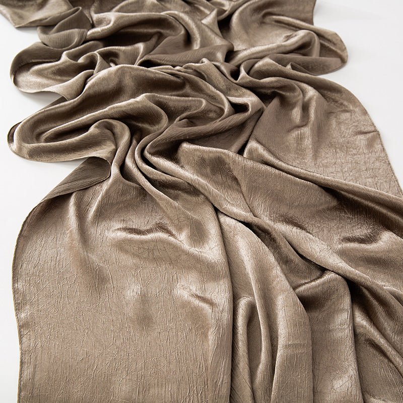 Mariam's Collection Mariam's Collection MH065 Bark Wrinkled Glossy Satin Imitation Silk — size reference