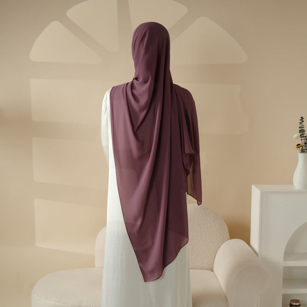 Mariam's Collection Plain Chiffon Shawl, Extra Fine Chiffon Hijab (MH067) — detail shot 7