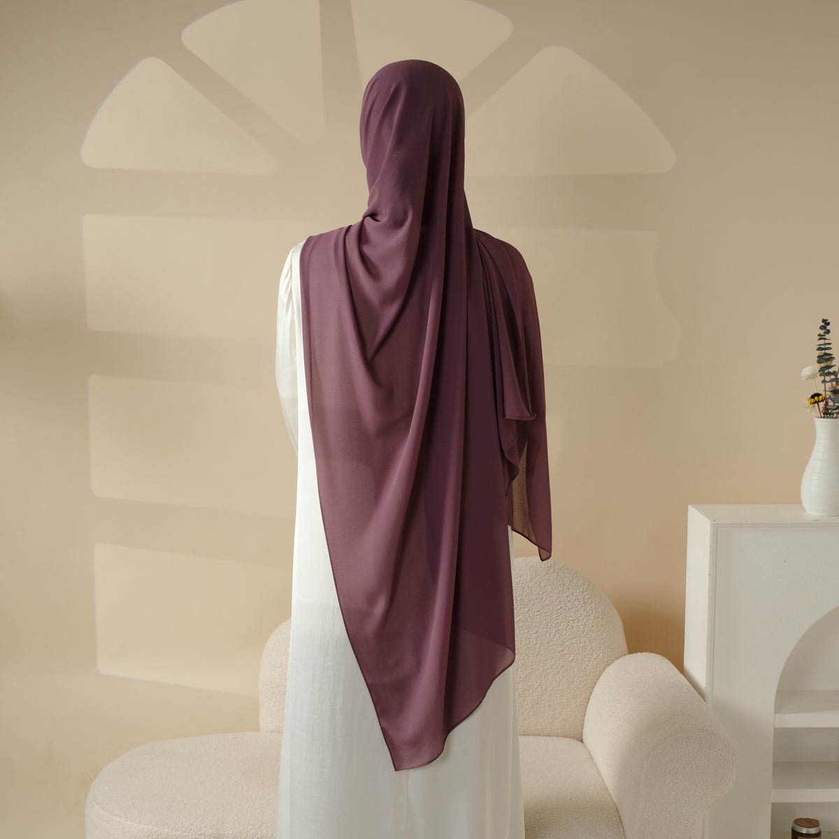 Mariam's Collection Plain Chiffon Shawl, Extra Fine Chiffon Hijab (MH067) — detail shot 7