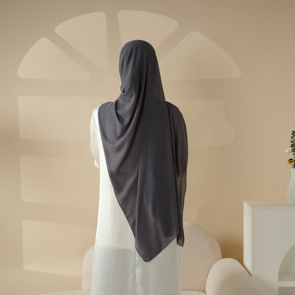 Mariam's Collection Plain Chiffon Shawl, Extra Fine Chiffon Hijab (MH067) — Mariam's Collection branding close-up