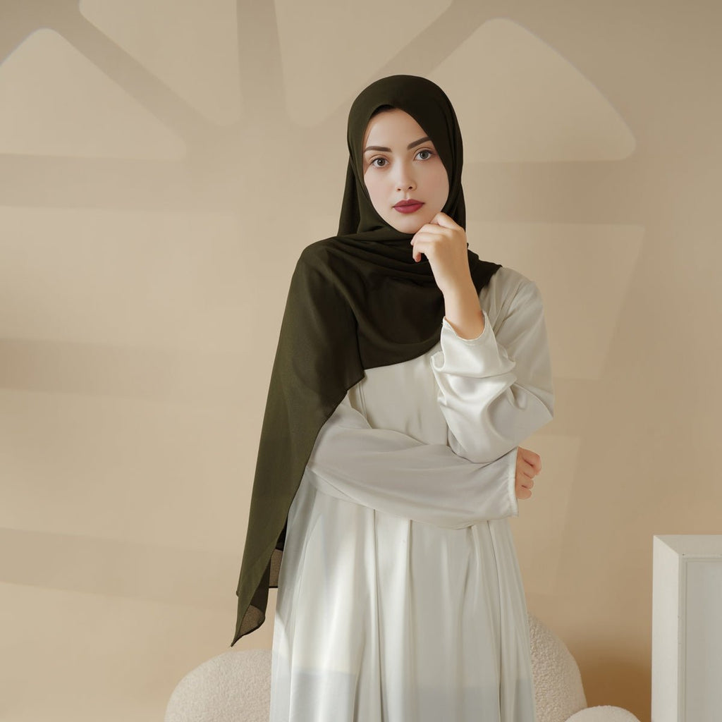 Mariam's Collection Plain Chiffon Shawl, Extra Fine Chiffon Hijab (MH067) — detail shot 8