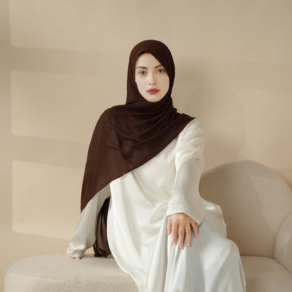 Mariam's Collection Plain Chiffon Shawl, Extra Fine Chiffon Hijab (MH067) — lifestyle worn / used context