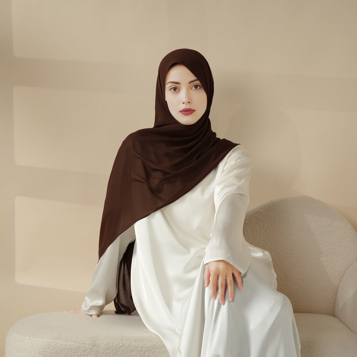 Mariam's Collection Plain Chiffon Shawl, Extra Fine Chiffon Hijab (MH067) — lifestyle worn / used context