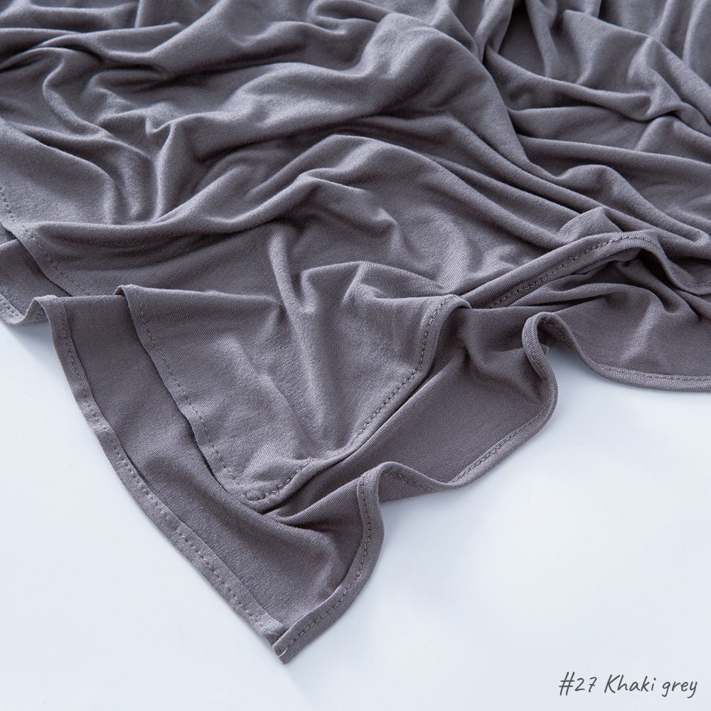 Mariam's Collection High Quality Right Angle Curled Modal Mercerized Cotton Breathable Hijab(MH068) — product on model