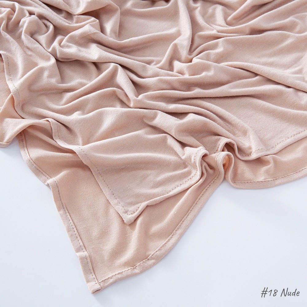 Mariam's Collection High Quality Right Angle Curled Modal Mercerized Cotton Breathable Hijab(MH068) — back view
