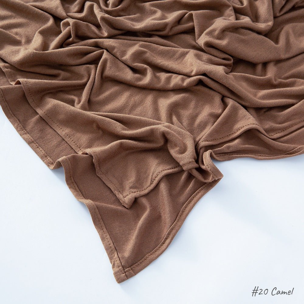 Mariam's Collection High Quality Right Angle Curled Modal Mercerized Cotton Breathable Hijab(MH068) — in-use photo